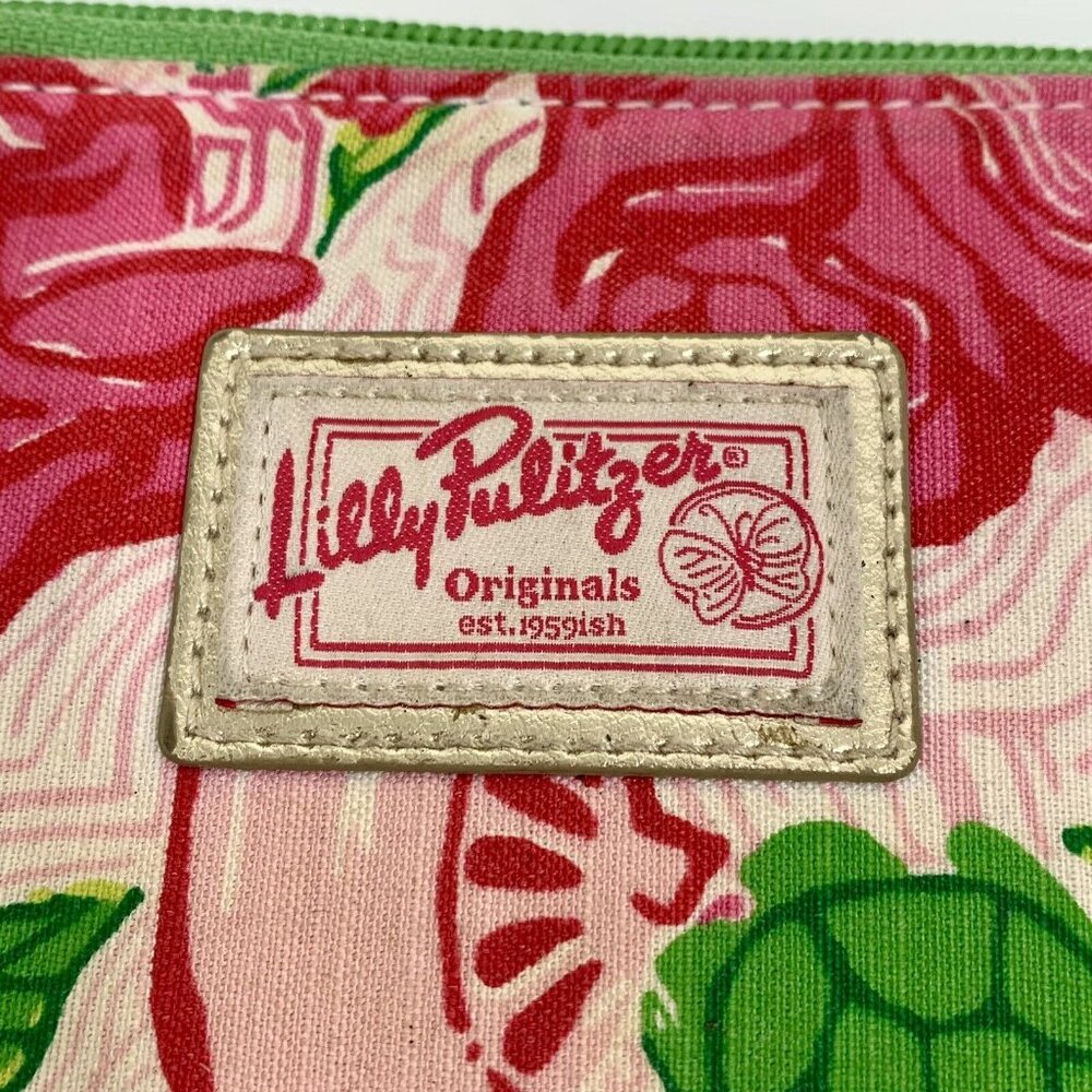 LILLY PULITZER Coming In Hot Wristlet Wallet With Detachable Strap METALLIC Trim - Picture 2 of 11